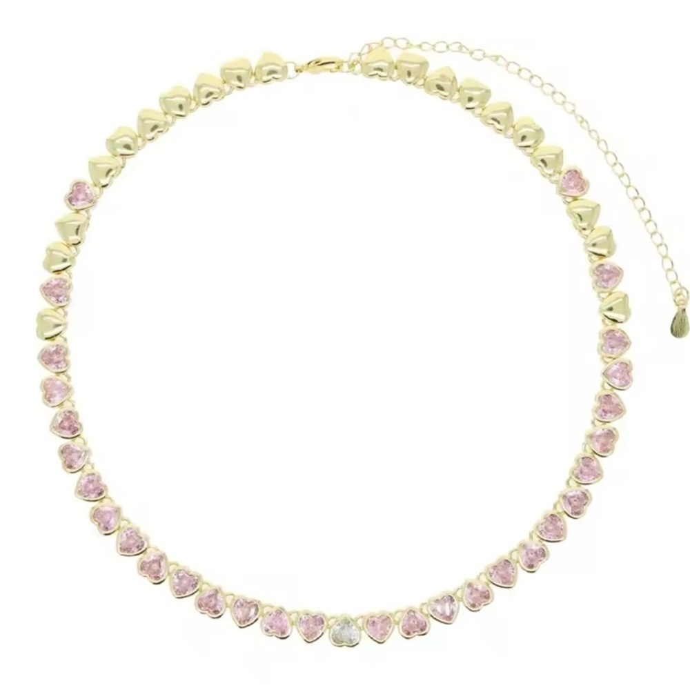 NWOT ICED HOT BLING PINK STONE NECKLACE